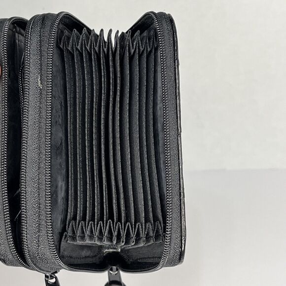 Lee Sands Eel Skin Black Zip Around Wallet 12 Slots Excellent Condition - Picture 3 of 4